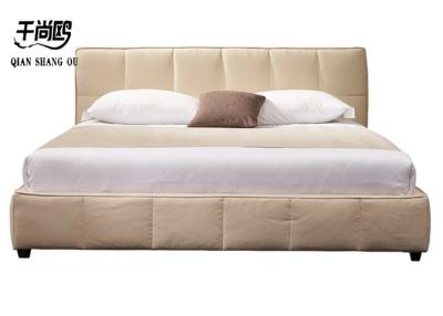 China Ivory White Oversized Bedroom Storage Bed Casual Style fabric Material for sale