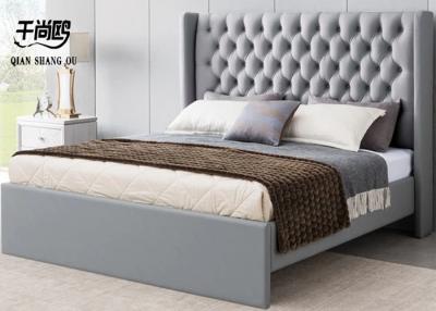 China Knopf-büscheliges Polsterbett, niederländischer Samt-König Size Double Bed zu verkaufen