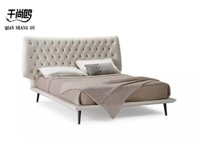 China Luxury Oversized / King Size Upholstered Beds Buckle Metal Leg for sale