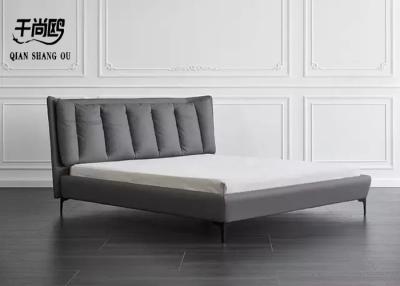 China Kundengebundenes klassisches modernes Grey Upholstered Bed With Removable-Kissen zu verkaufen