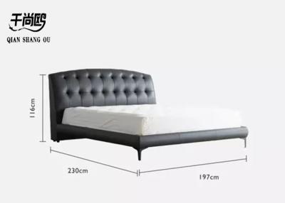 중국 잡아당기기 단추 리넨 덮개를 씌운 침대 낮은 키 다재다능한 고전적인 버클 디자인 판매용