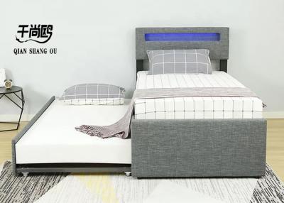 China Linen Luminous Double Platform Bed Frame 4ft Customized With Sliding Drawer for sale
