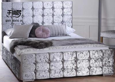 China Ice Velvet Platform Tufted Bed Stitching Design Double Size for sale