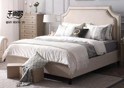 China Metal Decorative Upholstered Storage Platform Bed soft Fabric Material for sale