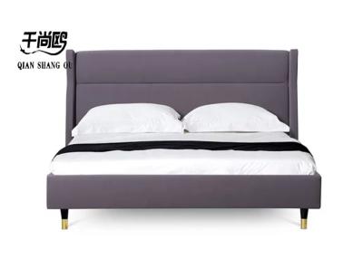 China Wing Design King Size Upholstered Beds Soft European Style Fabric Material for sale