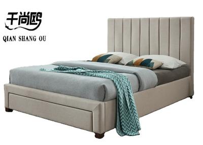 China factory wholesale double king size light grey velvet fabric upholstered soft platform storage bed for sale