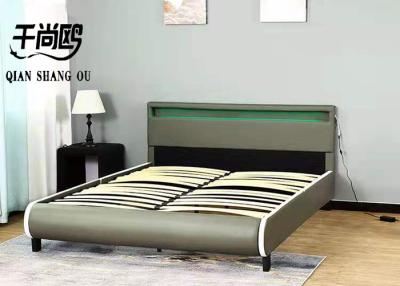 China Bedroom / Hotel LED Upholstered Bed 137*203cm With A 24 Key Remote Control for sale