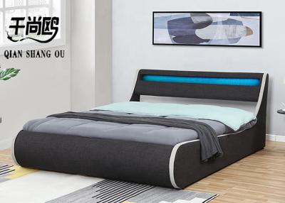 China Curved LED Upholstered Bed 153*203cm Modern Furniture Bed for sale