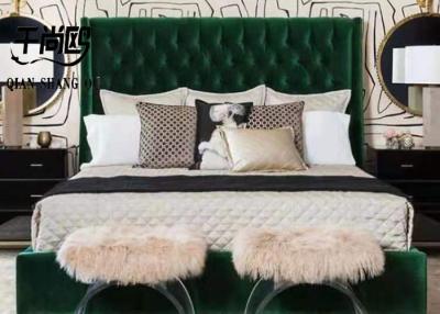 China Zeitgenössische Knopf-Plattform-büscheliges Bett-Königin-Größen-Gasheber-Speicher-Bett zu verkaufen