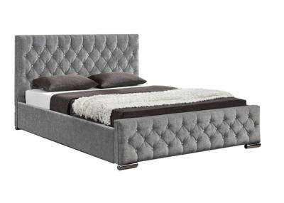 China Silver Crushed Velvet Ottoman Bed , Hydraulic Gas Lift Double Bed Frame for sale