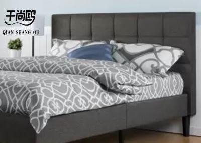 China Tufted Upholstered bed Platform Bed with Short Headboard , twin bed for sale
