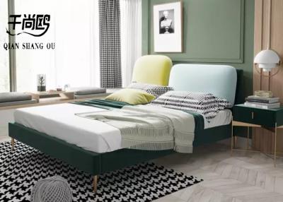 China Stylish Bedroom Fabric Upholstered Beds 180*200cm With Pillows for sale