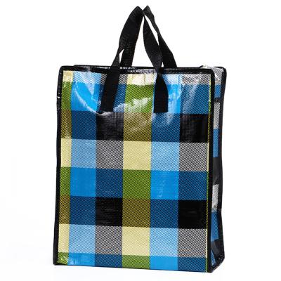 China Personalized Waterproof Laminated Woven Tote Bags with Strong Woven Handles for sale