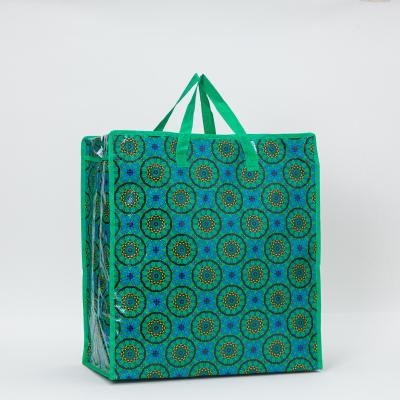 China customized size printing design pp woven zip shopping polypropylene bags supplier for sale