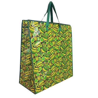 China factory directly sell shiny pp woven zip shopping bags for sale