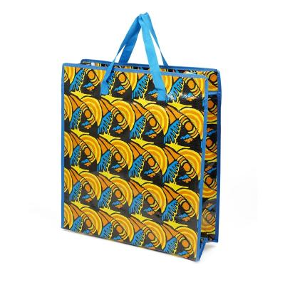 China Zipper Top Woven Laminated Polypropylene Tote Bags Non Woven Grocery Bags for sale