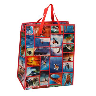 China Reusable Shopping Laminated Pp Woven Bag Bag Flower Design Gravure Printing Shopping Bag for sale
