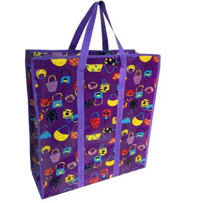 China Zipper Top Reusable Pp Non Woven Grocery Shopping Bags With Handles for sale
