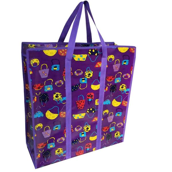 Quality Zipper Top Reusable Pp Non Woven Grocery Shopping Bags With Handles for sale