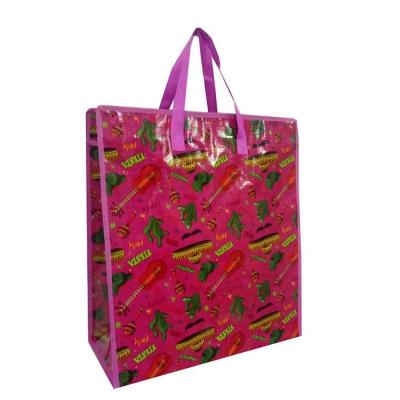 China Flower Design Environmental Laminated Woven Customized Shopping Bags Recycled Woven Polypropylene Shopping Bags for sale