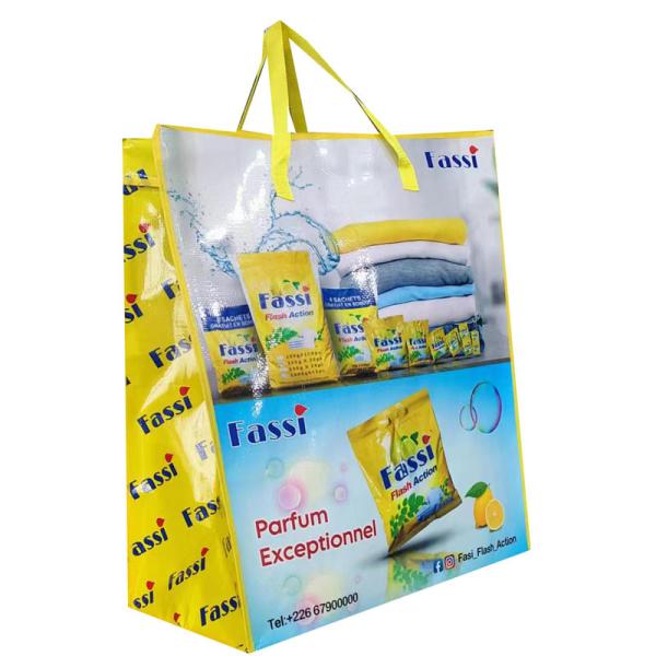 Quality Waterproof Eco Friendly Bopp Laminated Pp Woven Handle Bags For Packaging Needs for sale
