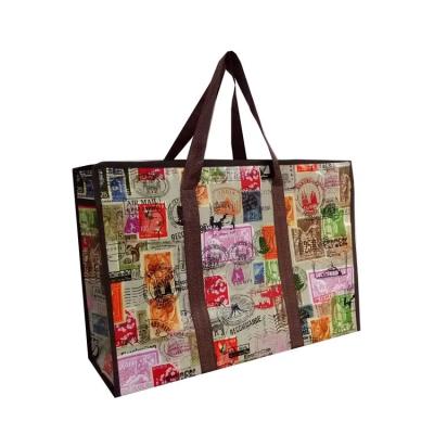 China Weight Capacity Up To 20kg Printed Woven Bags Pp Woven Bag For Grocery Packaging for sale
