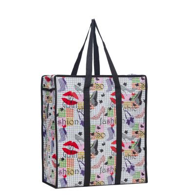 China Strong Nylon Handled Woven Bag Customizable Eco Friendly Waterproof Shopping Tote for sale