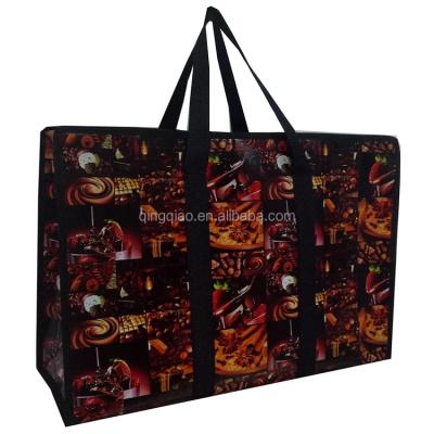 China Eco Friendly Glossy Laminated Tote Bag With Strong Woven Handle for sale