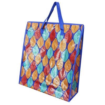 China Reusable Custom Eco Friendly Laminated Woven Shopping Bags Waterproof With Woven Handle à venda