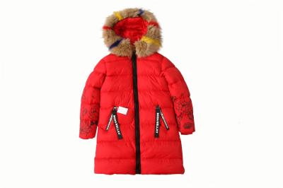 Chine L'hiver des enfants occasionnels de mode vêtx la longue veste de décolleur de filles rouges à vendre