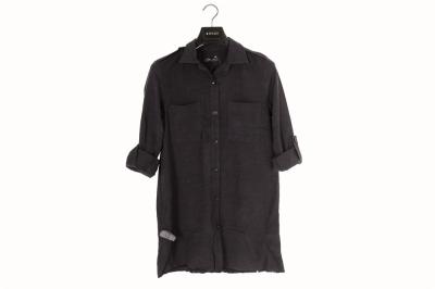 China Viscose preta simples ocasional das camisas 62% do Longline das senhoras para o outono à venda