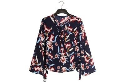 China Summer Fashion Patterned Ladies printed blouse Floral Print Shirt Womens for sale