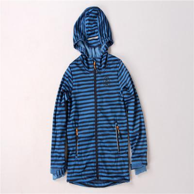 China Stockpapa blue Striped Children's Winter Clothes Softshell Hooded Jacket for sale
