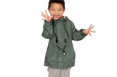 China Lightweight Olive Green Polyester Childrens Parka Coats For Winter for sale