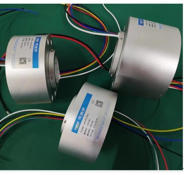 Quality 300rpm Through Bore Rotary Union Electrical Slip Ring Inner Diameter 65mm for sale