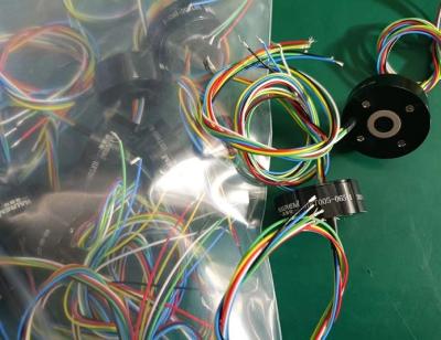 China Hole 5mm Pancake Slip Ring With  Transmitting 6 Circuits 10A And 100M Ethernet Signal for sale