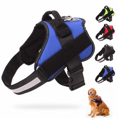 China Reflective Dog Harness Leash Breathable Adjustable With Handle No More Pulling Tugging for sale