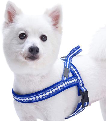 China Stylish Dog Harness Leash 3M Reflective Neoprene Soft Polyester Webbing for sale