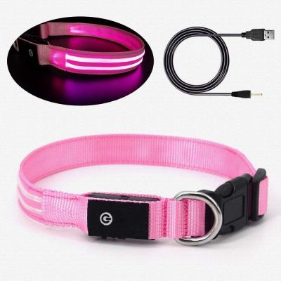 China Safety Seen LED Dog Collar USB Rechargeable Multifuctional For Dogs Walking Training for sale