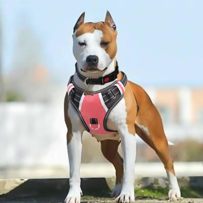 China Highly Reflective Nylon Dog Harness Sturdy Handle Easy To Put On And Off for sale