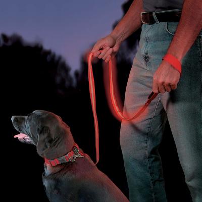 China Red 5 Feet Long LED Pet Leash , Light Up Dog Leash OEM ODM Available for sale