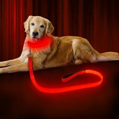 China USB Rechargeable LED Dog Leash , LED Reflective Pet Leash 47.2 Inch 120cm for sale