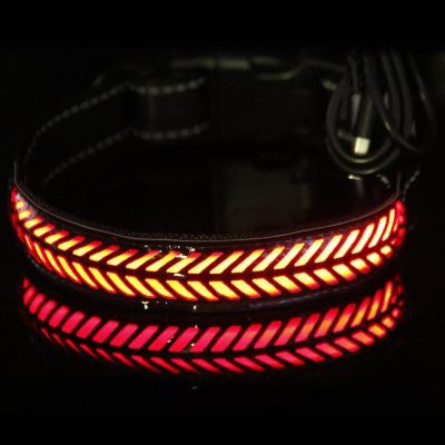 China Safe LED Dog Collar USB Rechargeable , Waterproof Glow In The Dark Dog Collar for sale