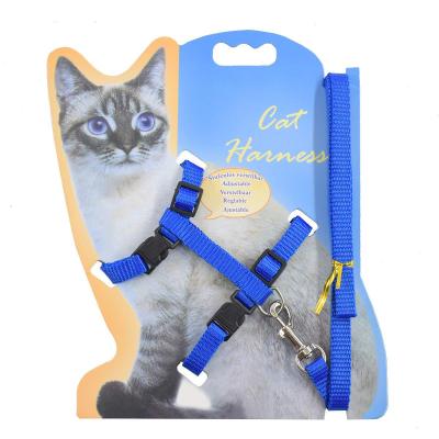 China Adjustable Nylon Cat Halter Harness H Style Kitten Harness and Leash Set for sale