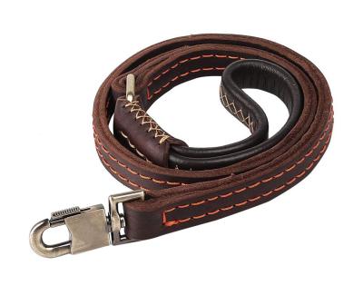China Full Grain Handmade Dog Leather Leashes , 4ft Padded Pet Collar Leather for sale