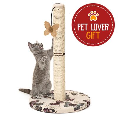 China Safe Cat Scratching Post With Hanging Butterfly Toy OEM ODM Available for sale