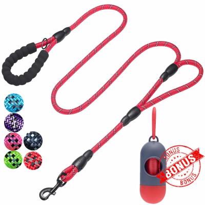 China Two Handles Nylon Dog Leash Mountain Rope Lead Reflective For All Sizes Of Dogs for sale