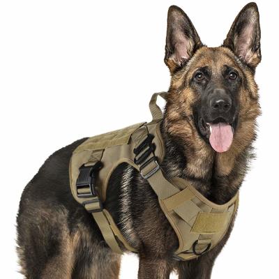 China Tactical Adjustable Dog Harness Vest Military Working Molle Vest Training 1050D Nylon for sale