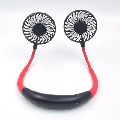 China Sports Foldable Led Light Rechargeable Neckband Fan 3hr Charging for sale