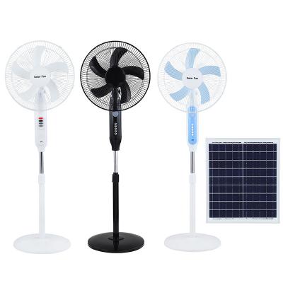 China 16in Polysilicon Solar Charging Fan USB Plug Silent Pedestal Fan 25W for sale